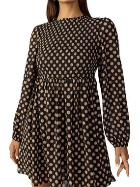 Sanctuary Medallion Smocked
Long Sleeve Babydoll Minidress